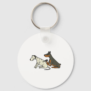 Cute Fashionable Doberman Tattooing Dalmatian Dog Sleutelhanger