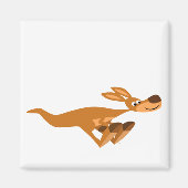 Cute Fast Cartoon Kangaroo Magnet (Voorkant)