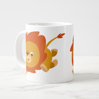 Cute Fast Cartoon Lion Jumbo Mok