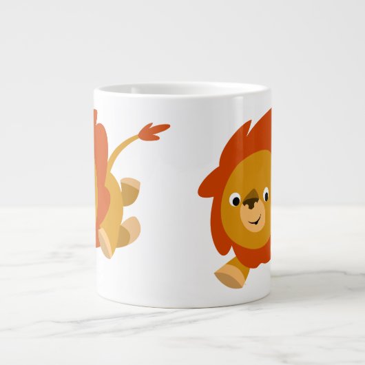 Cute Fast Cartoon Lion Jumbo Mok (Voorkant)