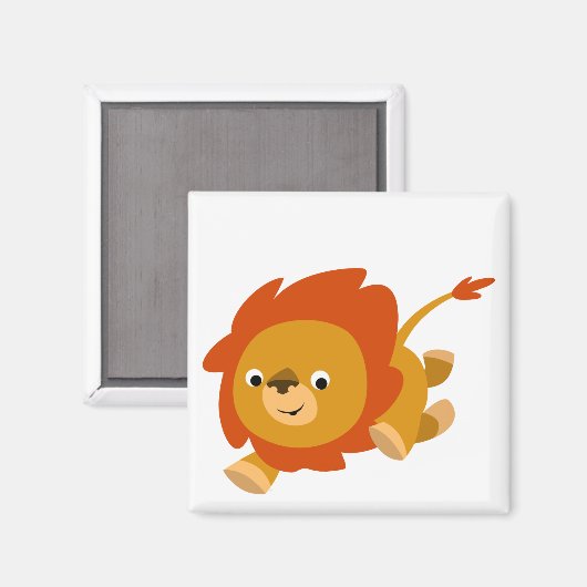 Cute Fast Cartoon Lion Magnet (Voorkant / Achterkant)