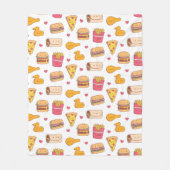 Cute Fast Food Doodles Pattern Fleece Deken (Voorkant)