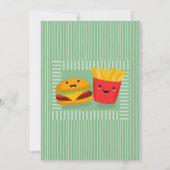 Cute Fast Food Hamburger Fries Birthday Invitation Kaart (Achterkant)