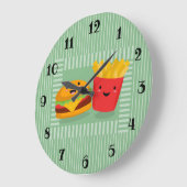 Cute Fast Food Hamburger Fries Grote Klok (Hoek)