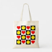 Cute Fastpitch Softball Mam/Player Heart Pattern Tote Bag (Achterkant)