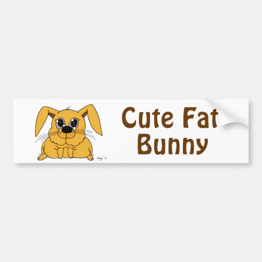 Cute Fat Bunny Bumpersticker (Voorkant)