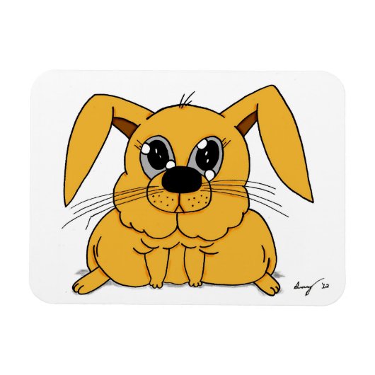 Cute Fat Bunny Flexible Magnet Magneet (Horizontaal)
