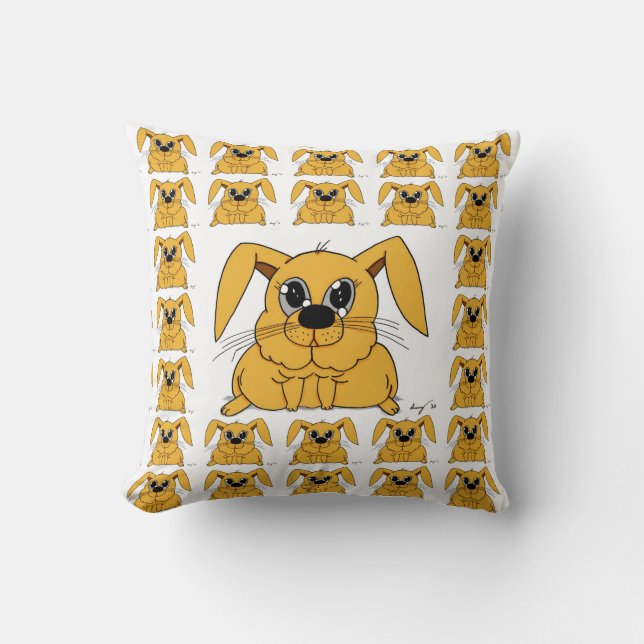 Cute Fat Bunny Pillow Kussen (Voorkant)