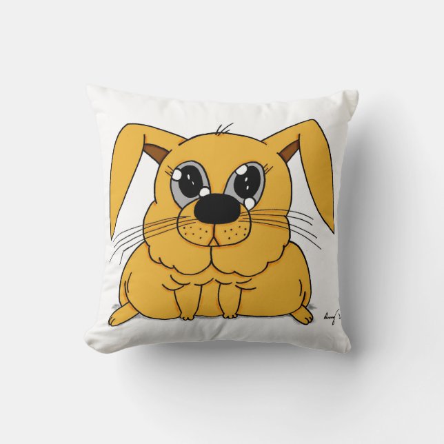 Cute Fat Bunny Pillow - Paars Kussen (Voorkant)