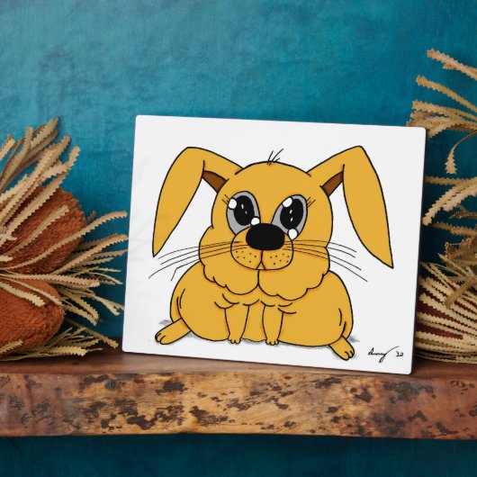Cute Fat Bunny Plaque Fotoplaat (Zijkant)