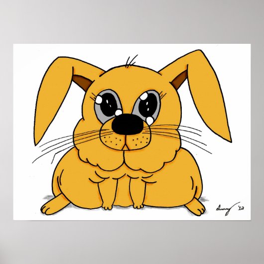 Cute Fat Bunny Poster (Voorkant)