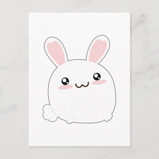 Cute Fat Bunny - Rabbit Schattig Fluffy Briefkaart (Voorkant)