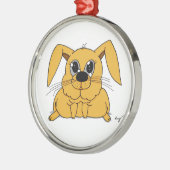 Cute Fat Bunny Round Ornament (Links)