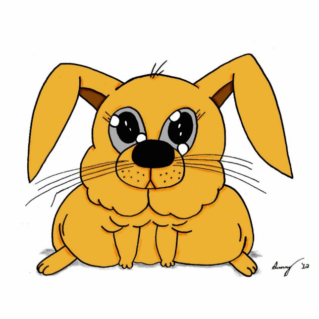 Cute Fat Bunny Sculpture Magnet Fotobeeldje Magneet (Voorkant)