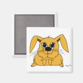 Cute Fat Bunny Square Magnet (Voorkant / Achterkant)