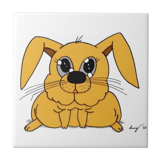 Cute Fat Bunny Tegel Tegeltje (Voorkant)