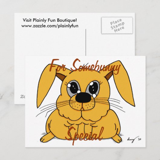 Cute Fat Bunny "Voor een of ander speciaal Briefka Briefkaart (Voorkant / Achterkant)