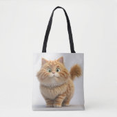 CUTE FAT CARTOON ORANJE TABBY CAT TOTE BAG (Voorkant)