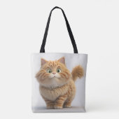 CUTE FAT CARTOON ORANJE TABBY CAT TOTE BAG (Achterkant)