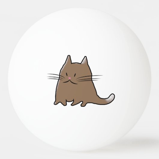 Cute Fat Cat Pingpongbal (Voorkant)