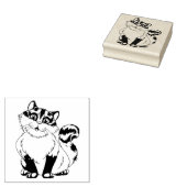Cute Fat Cat Rubber Stempel (Gestempeld)