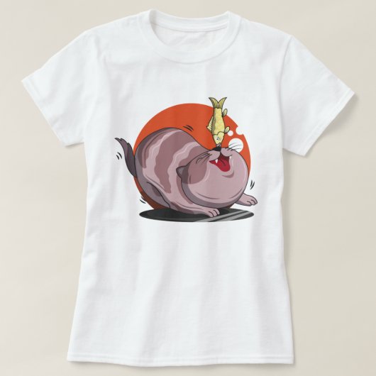 Cute Fat Cat T-shirt (Design voorkant)