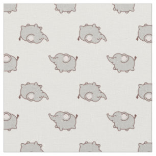 Cute Fat Elephant Pattern Stof