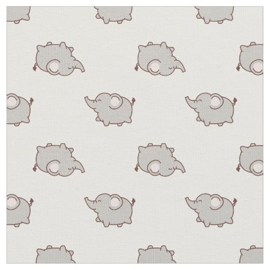 Cute Fat Elephant Pattern Stof (Close Up)