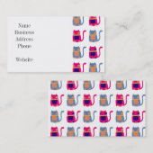 Cute Fat Kitty Cats roze Melon Blue Unique Giften Visitekaartje (Voorkant / Achterkant)