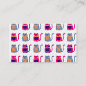 Cute Fat Kitty Cats roze Melon Blue Unique Giften Visitekaartje (Achterkant)