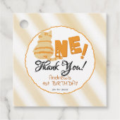 Cute Fat Orange Cat 1st Birthday Bedankjes Labels (Voorkant)