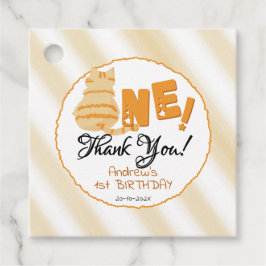 Cute Fat Orange Cat 1st Birthday Bedankjes Labels