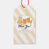 Cute Fat Orange Cat 1st Birthday Cadeaulabel (Achterkant)
