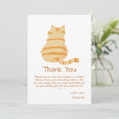Cute Fat Orange Cat Baby Shower Bedankkaart (Staand voorkant)