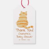 Cute Fat Orange Cat Baby Shower Cadeaulabel (Achterkant)