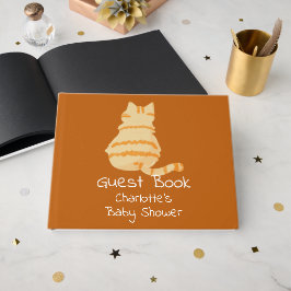 Cute Fat Orange Cat Baby Shower Gastenboek