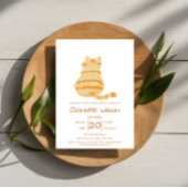 Cute Fat Orange Cat Baby Shower Kaart