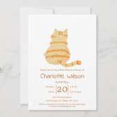 Cute Fat Orange Cat Baby Shower Kaart (Voorkant)