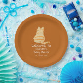 Cute Fat Orange Cat Baby Shower Papieren Bordje (Feest)