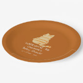 Cute Fat Orange Cat Baby Shower Papieren Bordje (Gekanteld)