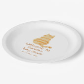Cute Fat Orange Cat Baby Shower Papieren Bordje (Gekanteld)