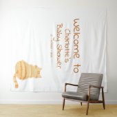 Cute Fat Orange Cat Baby Shower Photo Backdrop Wandkleed (In Situ (horizontaal))