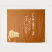 Cute Fat Orange Cat Baby Shower Photo Backdrop Wandkleed (Voorkant (horizontaal))