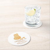 Cute Fat Orange Cat Baby Shower Ronde Kartonnen Onderzetter (Insitu)