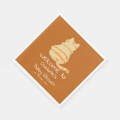 Cute Fat Orange Cat Baby Shower Servet (Hoek)