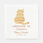 Cute Fat Orange Cat Baby Shower Servet (Voorkant)