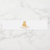 Cute Fat Orange Cat Baby Shower Waterfles Etiket (Enkel label)