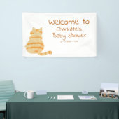 Cute Fat Orange Cat Baby Shower Welcome Banner (Beurs)