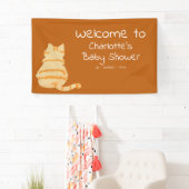 Cute Fat Orange Cat Baby Shower Welcome Banner (Insitu)