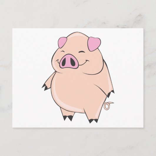 Cute Fat Pig Briefkaart (Voorkant)